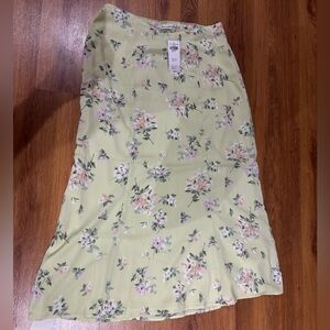 Abercrombie & Fitch Light Green Floral Maxi Skirt